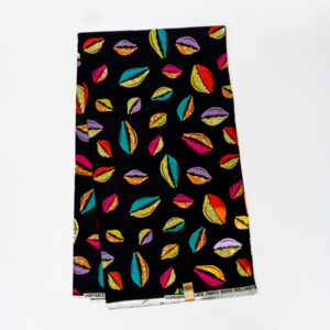 Tissu Super Wax Soso 6 yards - Noir/Multicolor