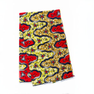 Tissu Super Wax Soso 6 yards - Jaune/Rouge