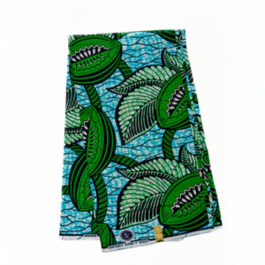 Tissu Super Wax Soso 6 yards - Vert/bleu