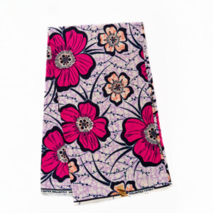 Tissu Super Wax Soso 6 yards - Rose/Noir