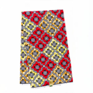Tissu Super Wax Soso 6 yards - Rouge/Jaune/Orange