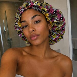 Bonnet pour cheveux tissu africain rose